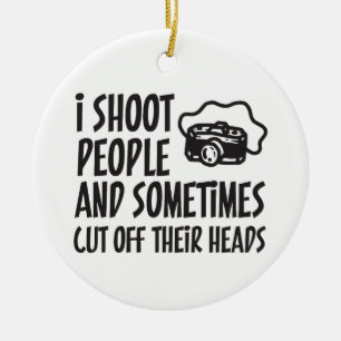 I Shoot People Photographer Humour Ceramic Tree Decoration