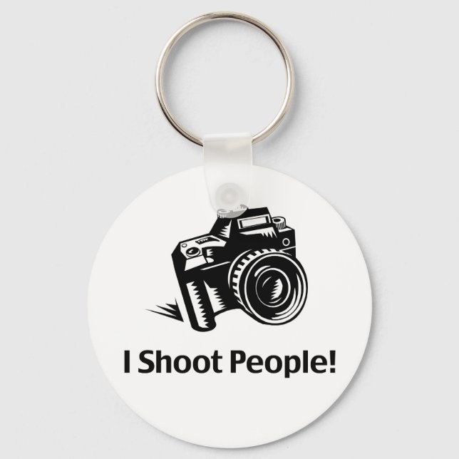I Shoot People Photographer Key Ring (Front)