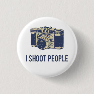 I Shoot People Photography Camera 3 Cm Round Badge