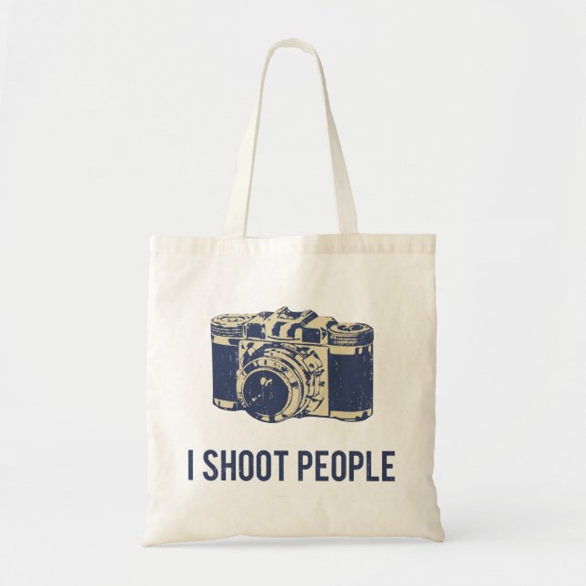I Shoot People Photography Camera Tote Bag (Front)