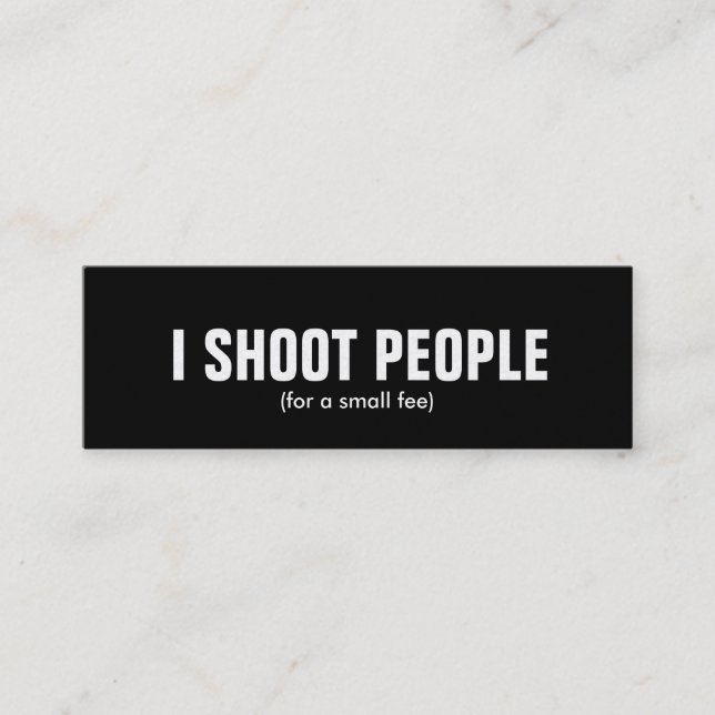 I shoot people - Professional Photographer (gold) Mini Business Card (Front)