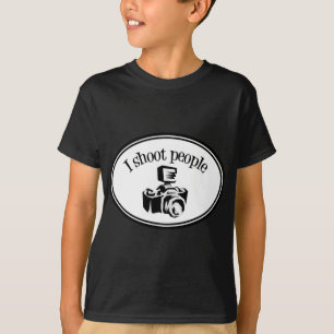 I Shoot People Retro Photographer's Camera B&W T-Shirt