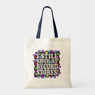 I shop at Record Stores Tote Bag