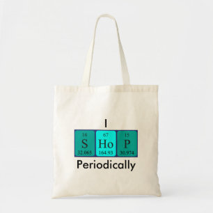 I Shop periodically periodic table word tote bag