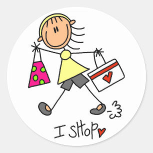 I Shop Tshirts and Gifts Classic Round Sticker