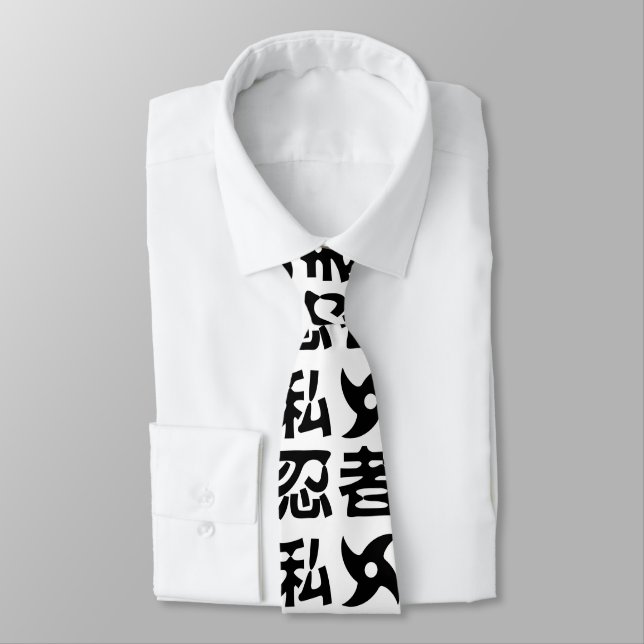 I Shuriken Ninja ~ Japanese Nihongo Kanji Language Tie (Tied)