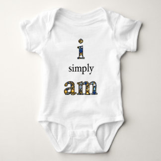 I simply Am on front, radiant heart on back Baby Bodysuit