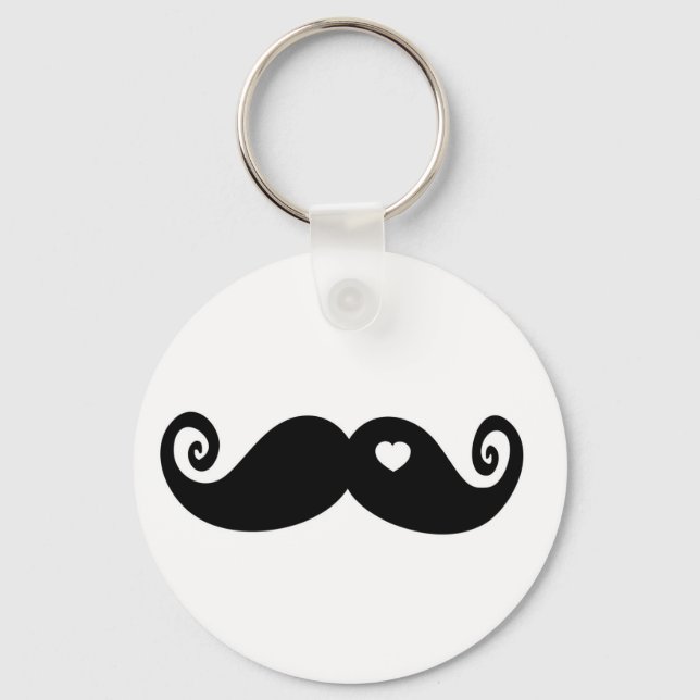 I simply love Moustache Key Ring (Front)