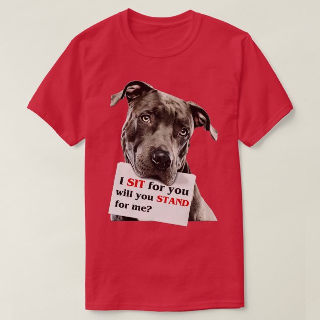 I sit for you will you stand for me T-Shirt (Design Front)