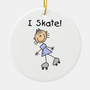 I Skate - Girl Roller Skater Ceramic Tree Decoration