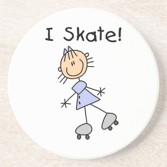 I Skate - Girl Roller Skater Coaster (Front)