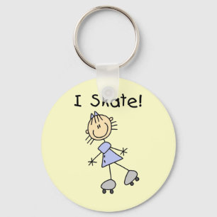 I Skate - Girl Roller Skater Key Ring