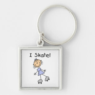 I Skate Girl Roller Skater Key Ring