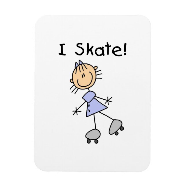 I Skate - Girl Roller Skater Magnet (Vertical)
