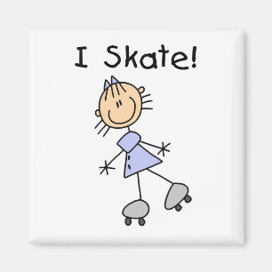 I Skate - Girl Roller Skater Magnet