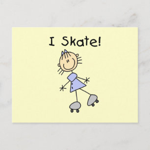 I Skate - Girl Roller Skater Postcard