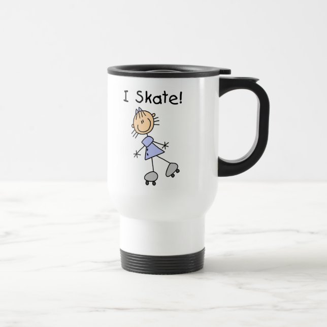 I Skate - Girl Roller Skater Travel Mug (Right)