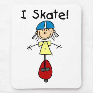 I Skate Skateboarding Girl Mouse Mat