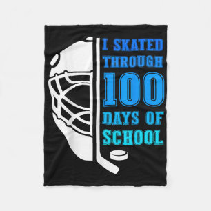 I Skated Through 100 Days Of School Ice Hockey Boy Fleece Blanket