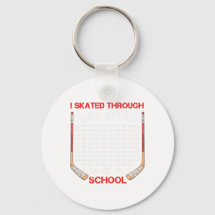 I Skated Through 100 Days Of School Ice Hockey Fan Key Ring
