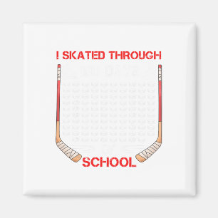 I Skated Through 100 Days Of School Ice Hockey Fan Magnet