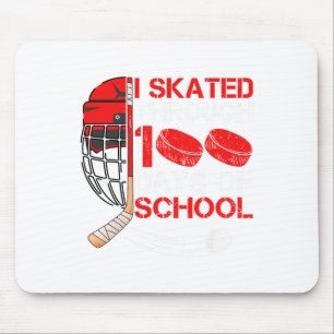 I Skated Through 100 Days Of School Ice Hockey Fan Mouse Mat