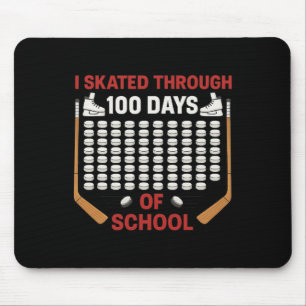 I Skated Through 100 Days Of School Ice Hockey Fan Mouse Mat
