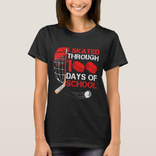 I Skated Through 100 Days Of School Ice Hockey Fan T-Shirt