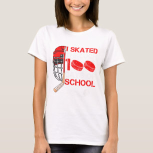 I Skated Through 100 Days Of School Ice Hockey Fan T-Shirt