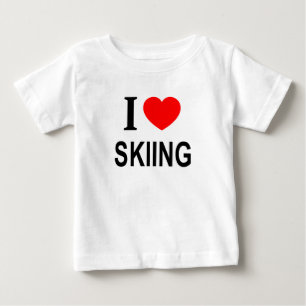 I ❤️ SKIING I LOVE SKIING I HEART SKIING BABY T-Shirt