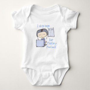 I skip naps for fantasy football blue baby bodysuit