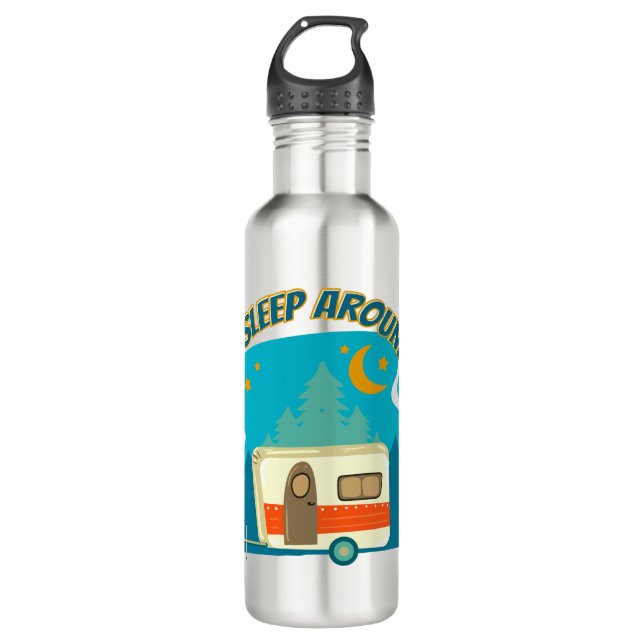 I Sleep Around Camper Van Camping Explorer Nature 710 Ml Water Bottle (Front)