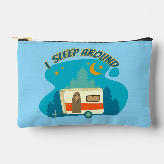 I Sleep Around Camper Van Camping Explorer Nature Accessory Pouch (Front)