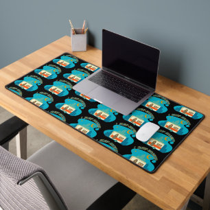 I Sleep Around Camper Van Camping Explorer Nature Desk Mat