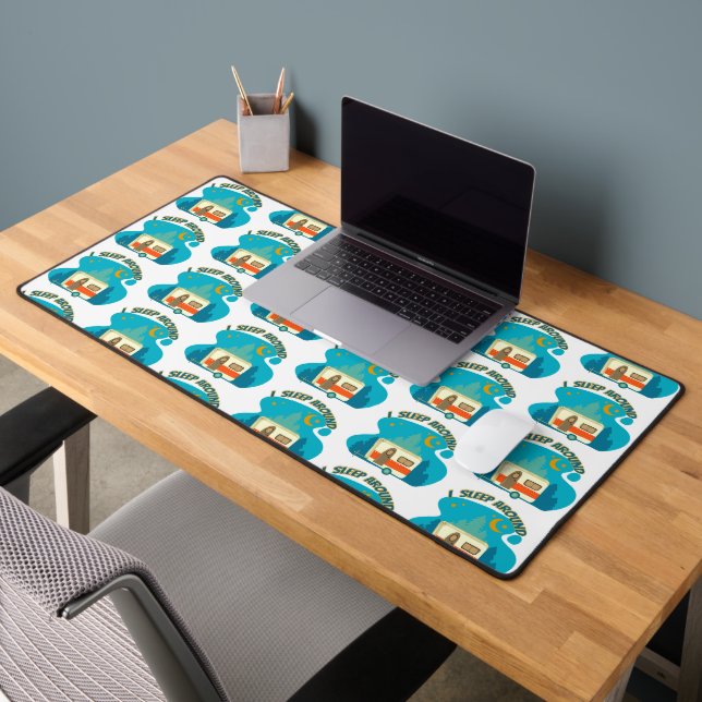 I Sleep Around Camper Van Camping Explorer Nature Desk Mat (Office 2)