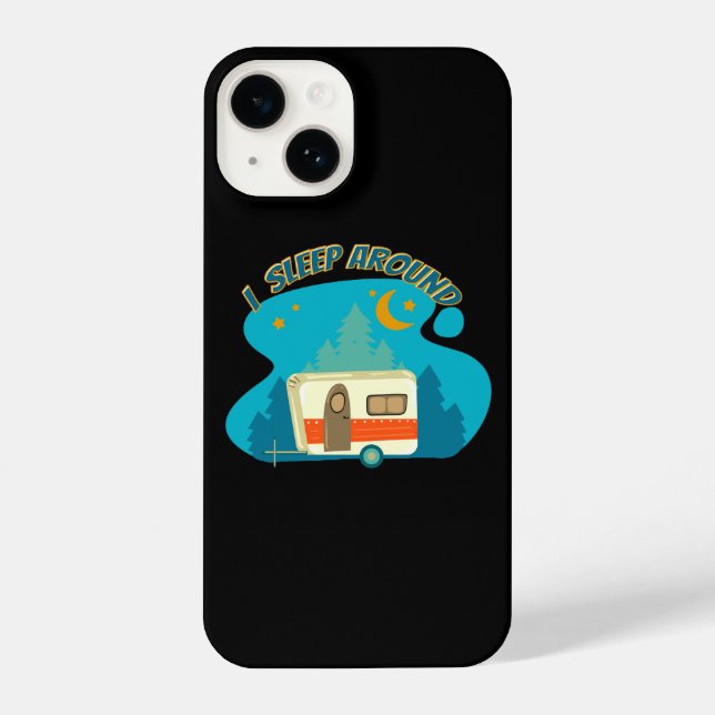 I Sleep Around Camper Van Camping Explorer Nature iPhone Case (Back)