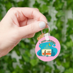 I Sleep Around Camper Van Camping Explorer Nature Key Ring