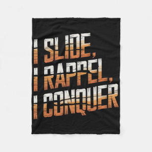I Slide I Rappel I Conquer Climbing Action Canyone Fleece Blanket