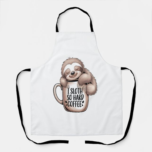 I Sloth Without Coffee Apron (Front)