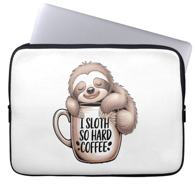 I Sloth Without Coffee Laptop Sleeve (Front)
