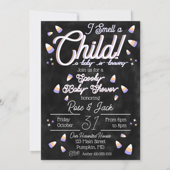 I smell a child invitation (Front)