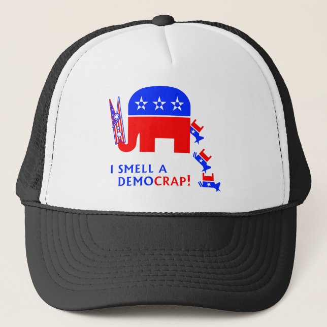 I Smell A Democrap Trucker Hat (Front)
