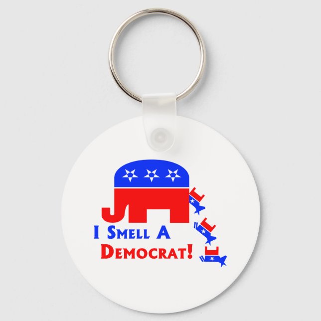 I Smell A Democrat Key Ring (Front)