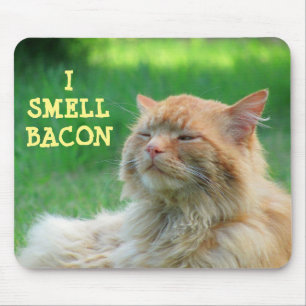 I Smell Bacon Big Orange Cat Mouse Mat