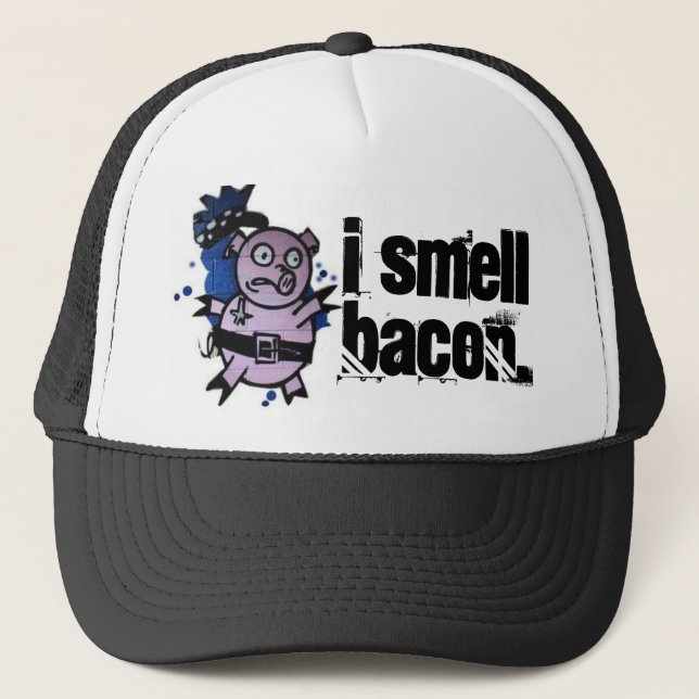 i smell bacon trucker hat (Front)