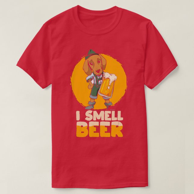 I smell beer dog in Bavarian oufit German Party  T-Shirt (Design Front)