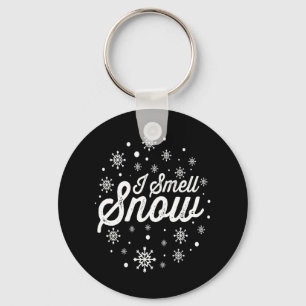 I Smell Snow Funny Holiday Snowflakes Xmas Gift Key Ring
