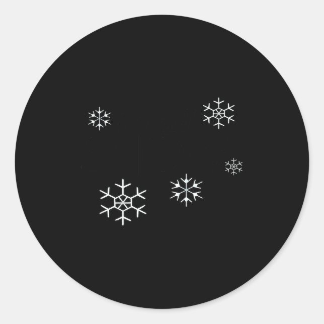 I Smell Snow Funny Holiday Under 20 Snowflakes  Classic Round Sticker (Front)