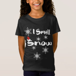 I Smell Snow Santa hat cute snowflakes Funny Gift  T-Shirt