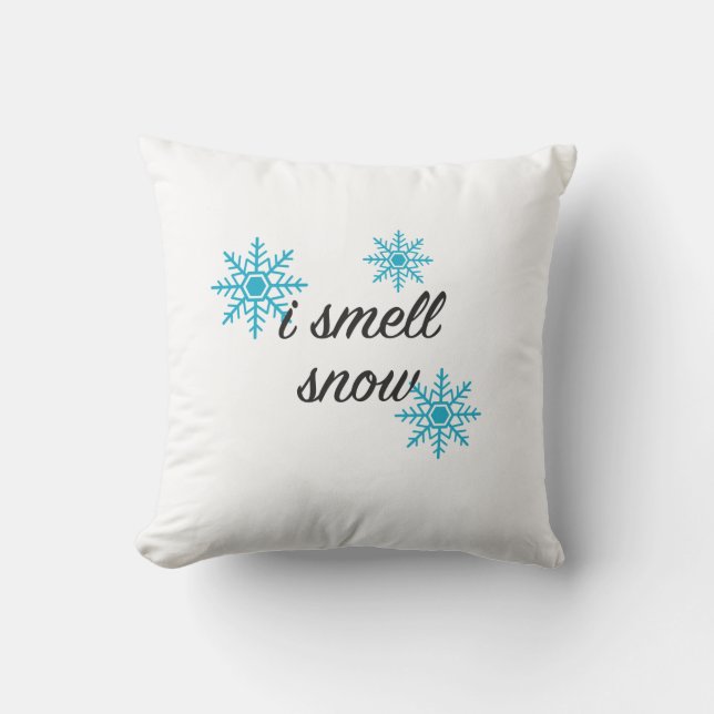 I Smell Snow Snowflake Winter Cushion (Front)